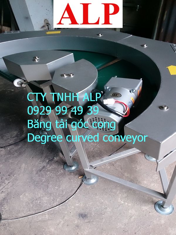 Băng tải góc cong 90 độ